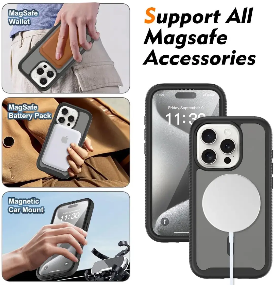 Selected by GSMpunt.nl iPhone 15 Pro Hoesje - Matte Zwart - MagSafe - afbeelding 6 van 6