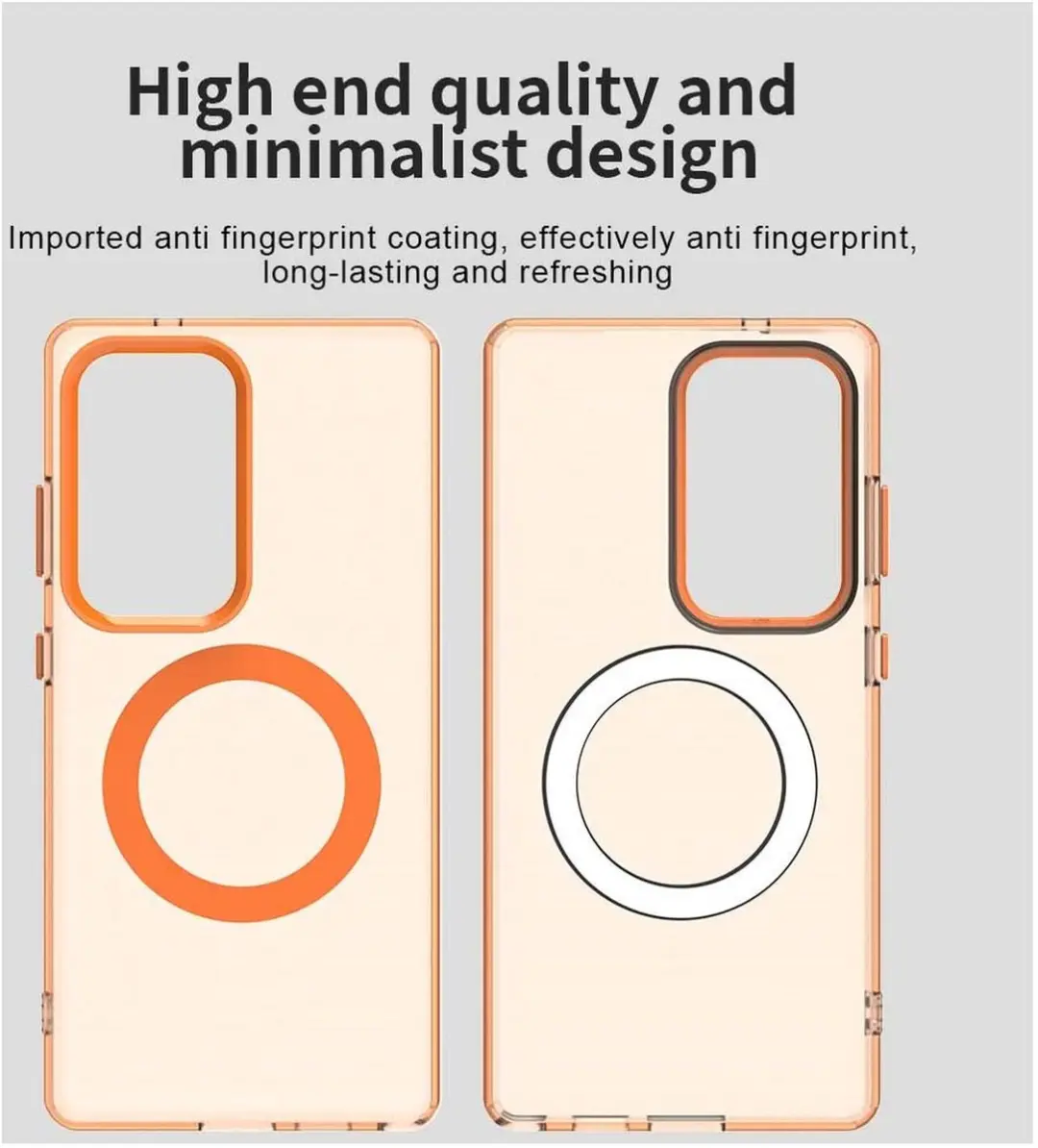 Selected MagSafe Backcover Hoesje Samsung Galaxy S25 Ultra - Oranje & Transparant