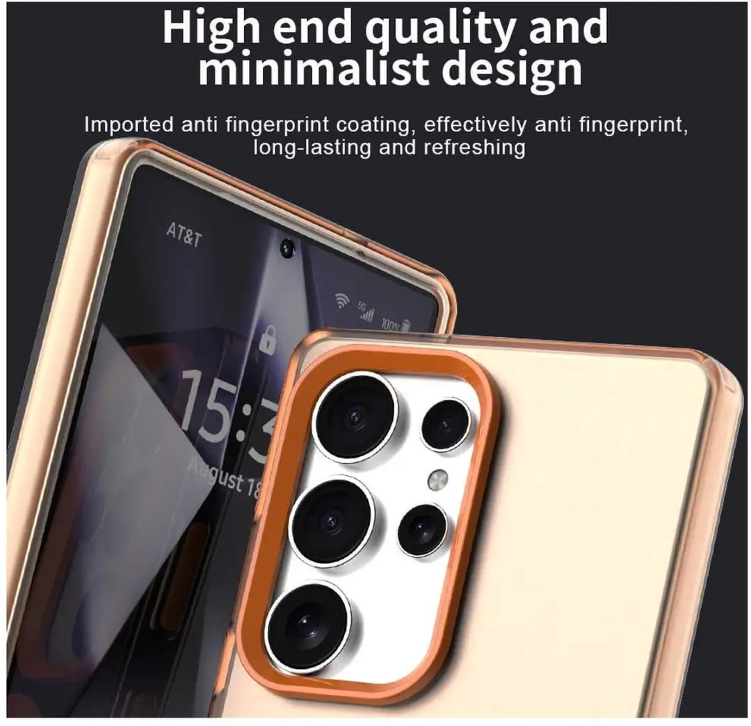 Selected MagSafe Backcover Hoesje Samsung Galaxy S25 Ultra - Oranje & Transparant - afbeelding 6 van 6