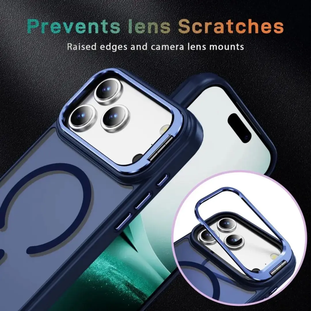 Selected Hoesje iPhone 17 Pro Max MagSafe Blauw - Camera Kickstand