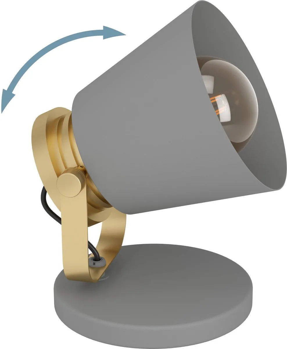 Eglo Twicken Tafellamp E27 - 19,5 cm - Grijs/Goud