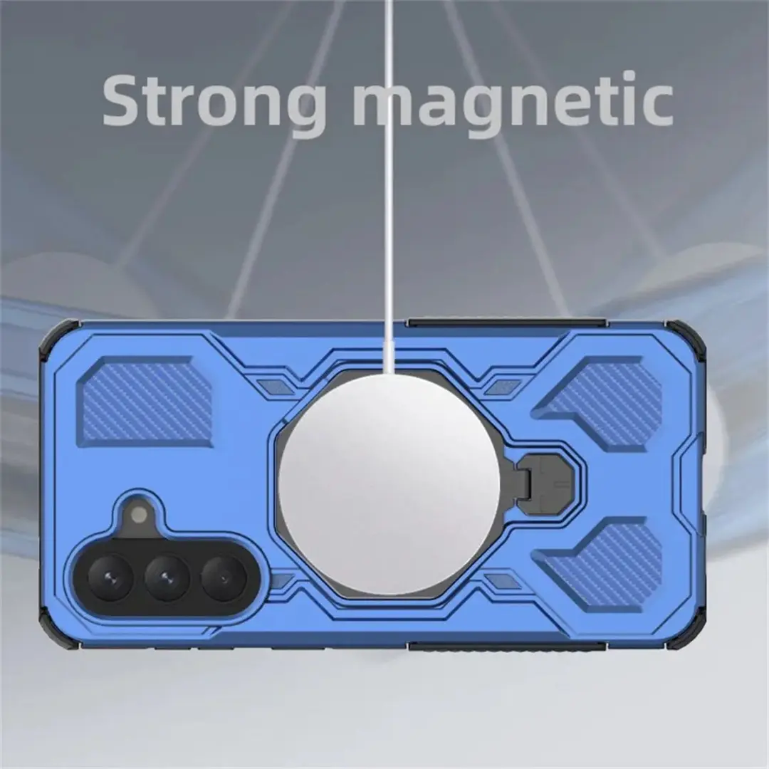 Selected Hoesje Samsung Galaxy A37 MagSafe Blauw - 360° Draaibare Stand