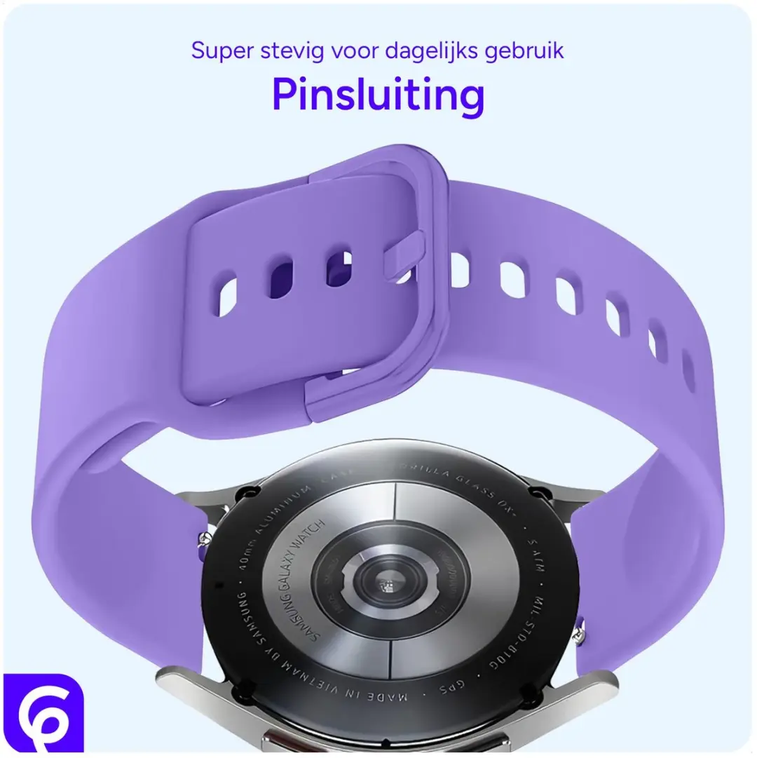 Selected SBG Universeel 20mm Horlogeband - Siliconen - Lila