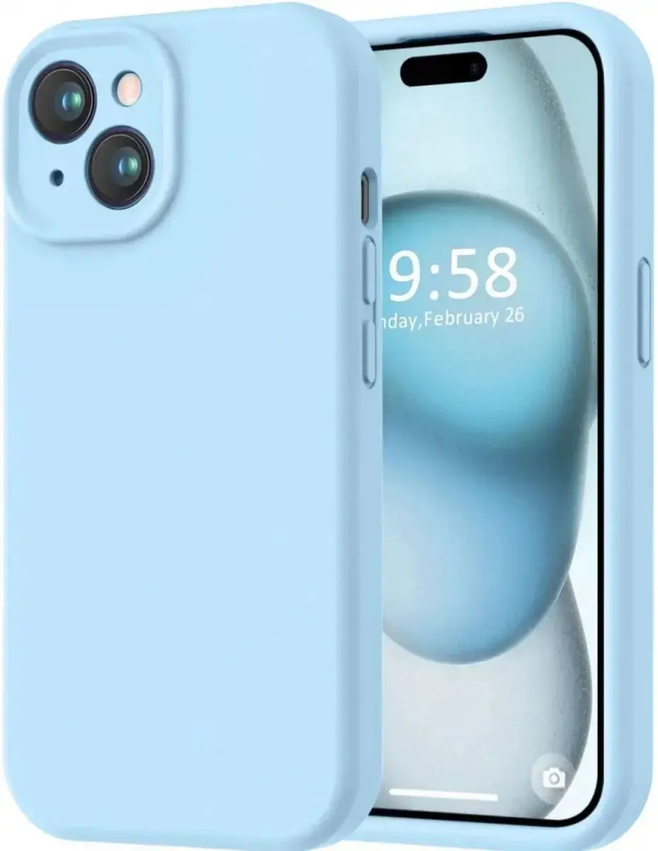 Selected by GSMpunt.nl iPhone 15 Hoesje Lichtblauw