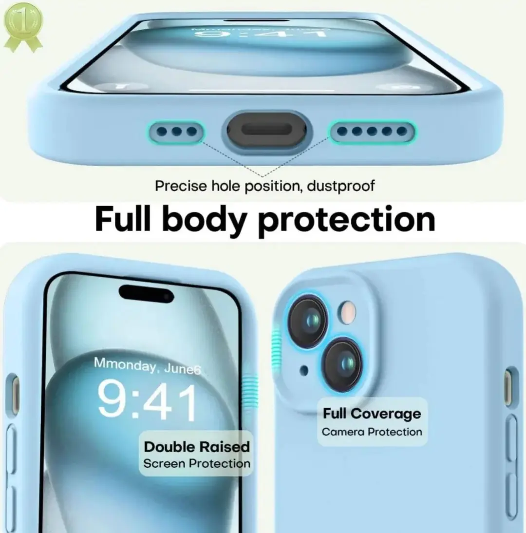 Selected by GSMpunt.nl iPhone 15 Hoesje Lichtblauw - Dun Siliconen - afbeelding 6 van 6