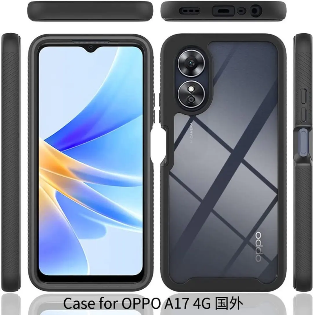 Selected Hoesje Oppo A17 Full Protect - Blauw/Transparant