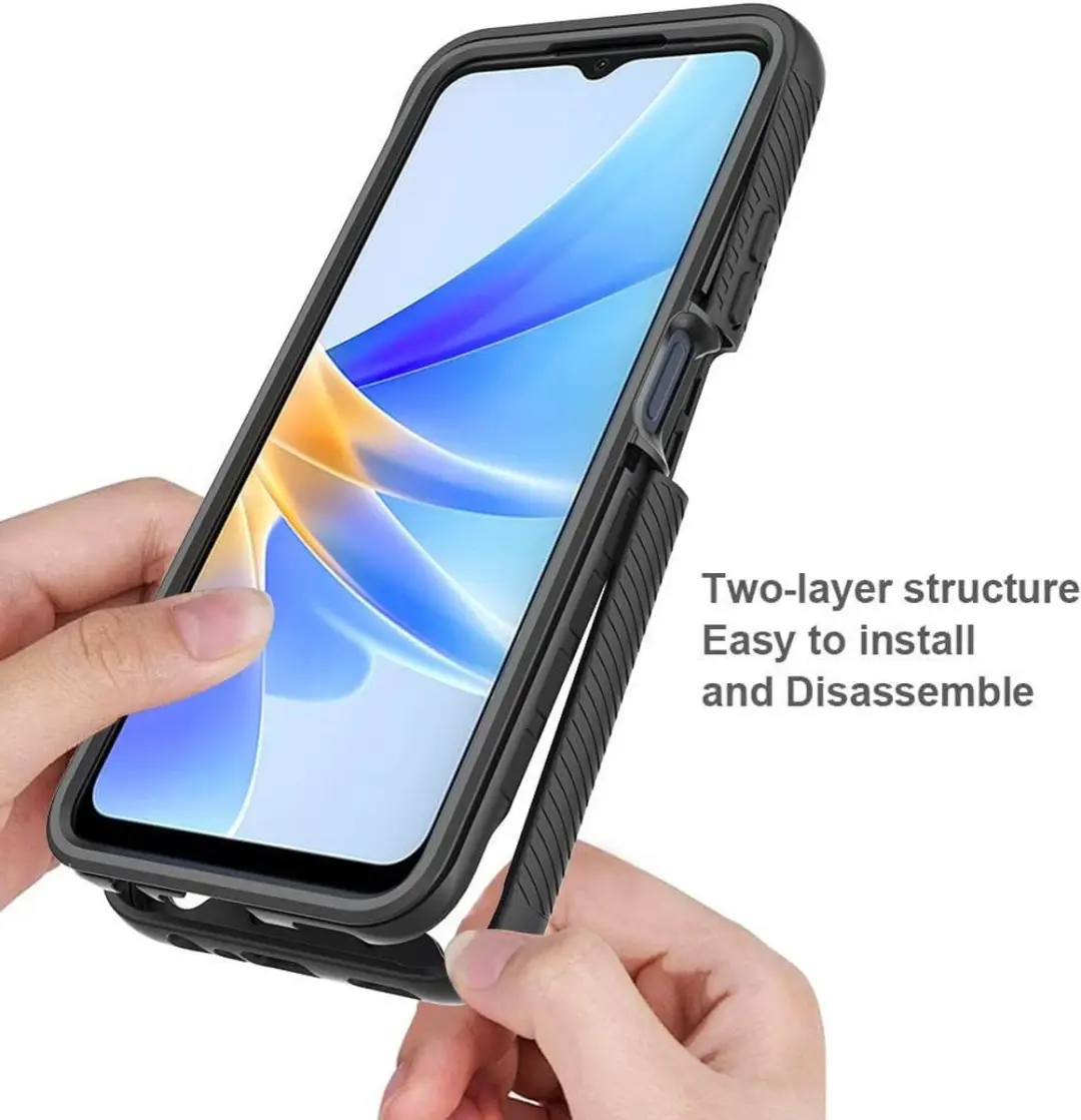 Selected Hoesje Oppo A17 Full Protect - Blauw/Transparant