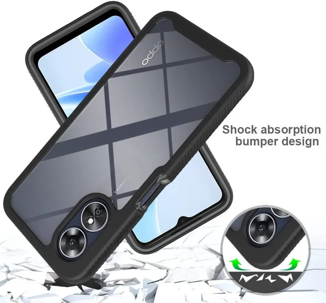 Selected Hoesje Oppo A17 Full Protect - Blauw/Transparant
