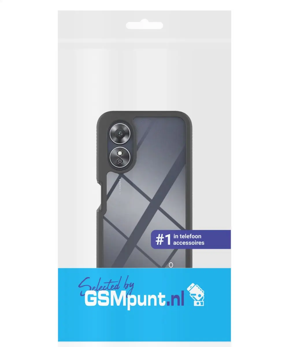 Selected Hoesje Oppo A17 Full Protect - Blauw/Transparant