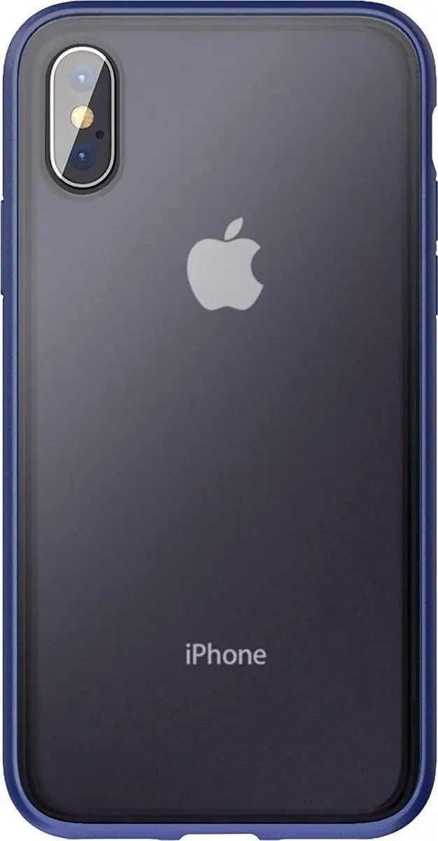 Selected Back Cover Hoesje iPhone XS - Transparant - Zwart/Blauw