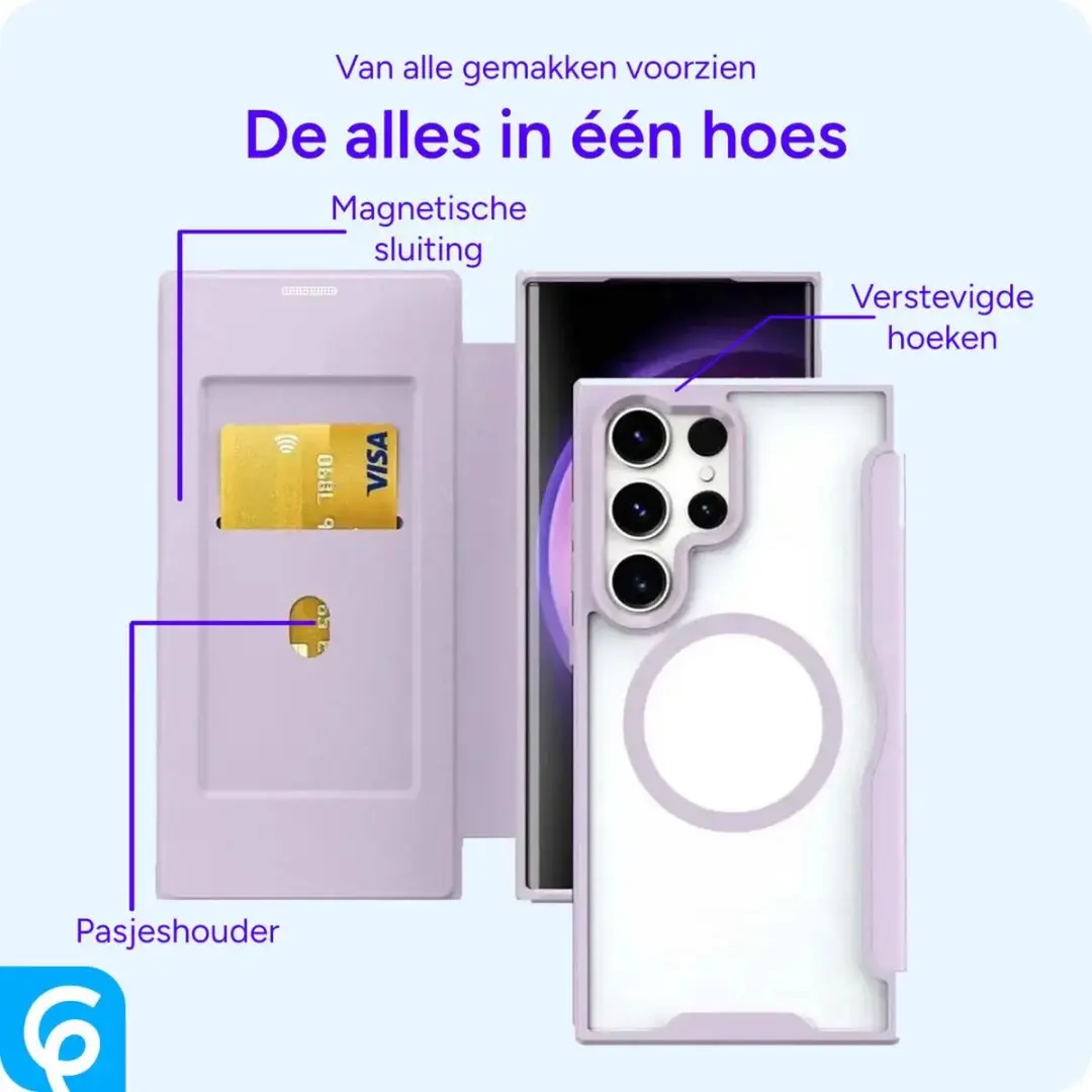 Selected Portemonnee Hoesje Samsung Galaxy S25 Ultra - MagSafe - Paars