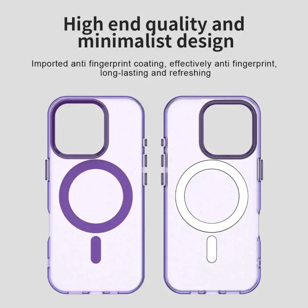 Selected MagSafe Backcover iPhone 15 Pro - Paars & Transparant
