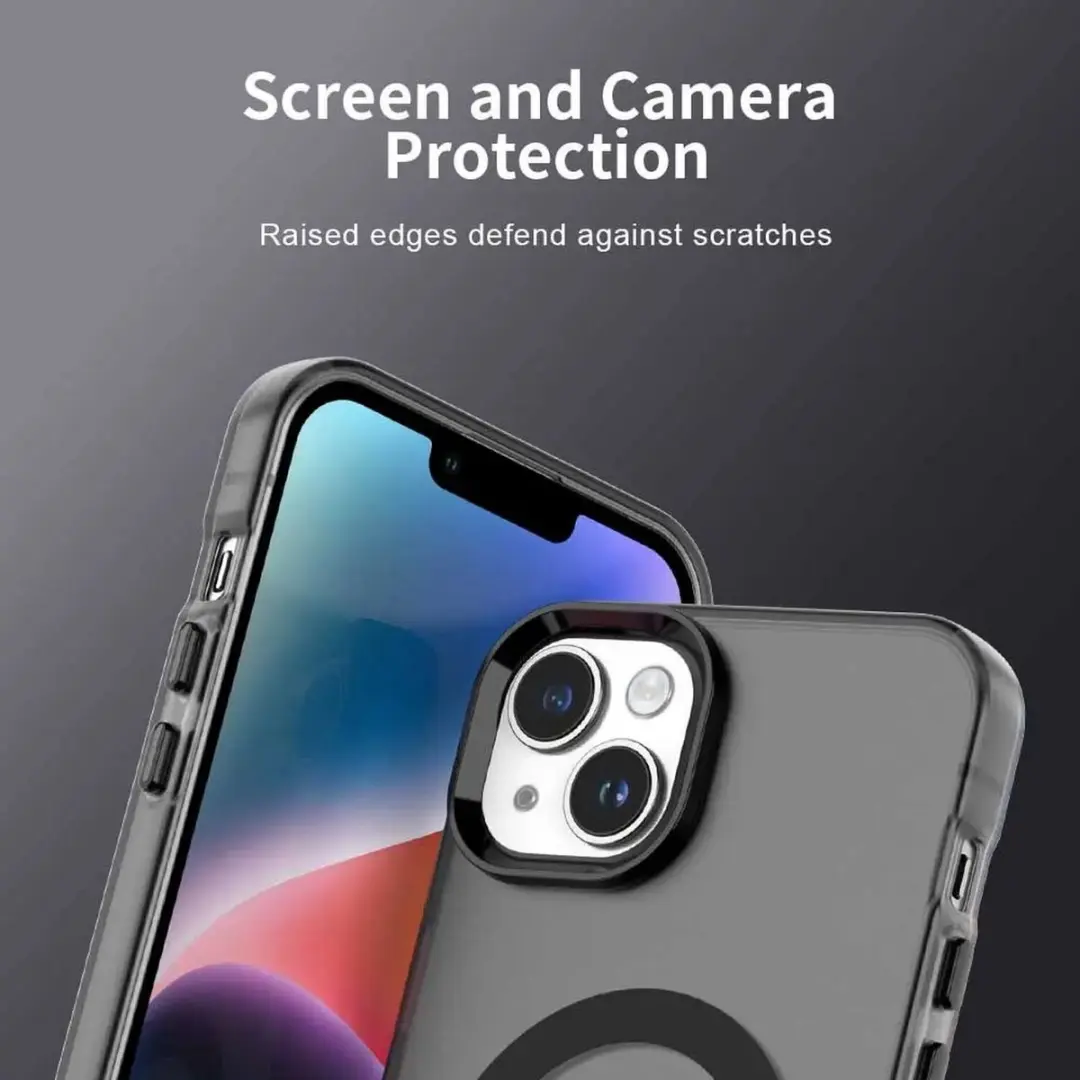 Selected MagSafe Backcover iPhone 15 Plus/14 Plus - Zwart & Transparant