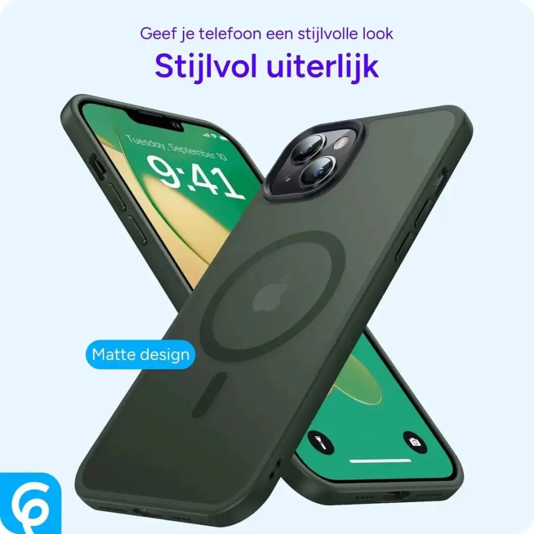 Selected by GSMpunt Apple iPhone 13 Hoesje - Donkergroen - MagSafe