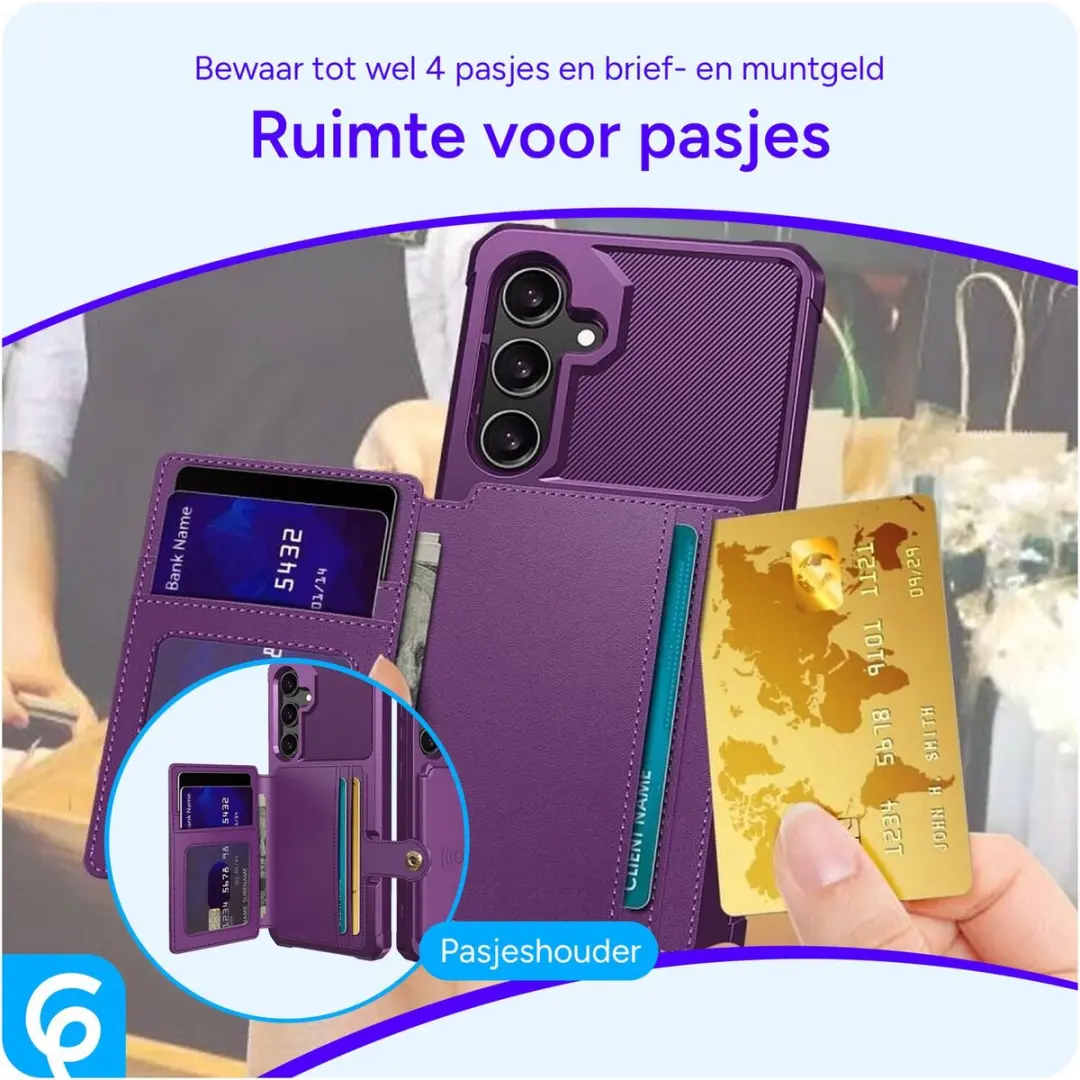Selected Portemonnee Hoesje Samsung Galaxy A55 - 4 Pasjes - Paars