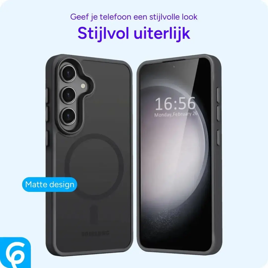 Selected Hoesje Samsung Galaxy S24 Plus - Matte Zwart - MagSafe
