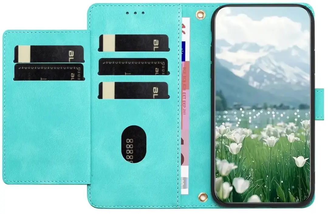 Selected Hoesje Samsung Galaxy A37 Portemonnee Tulpen Book Case - Groen