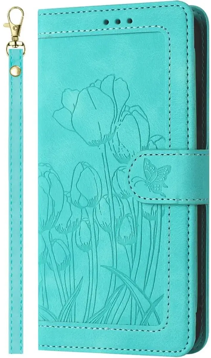 Selected Hoesje Samsung Galaxy A37 Portemonnee Tulpen Book Case - Groen