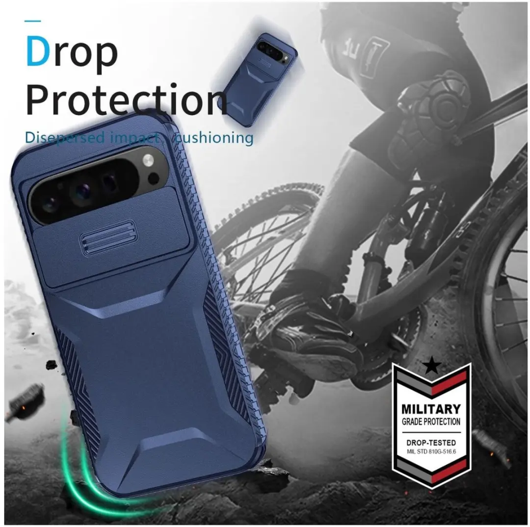 Selected by GSMpunt.nl Pixel 10 Pro XL Hoesje - Blauw Camera Slider