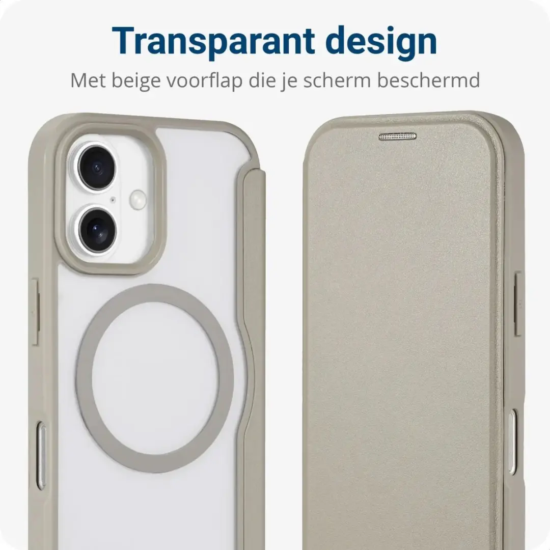 Selected Portemonnee Hoesje iPhone 16 - MagSafe - Transparant/Goud