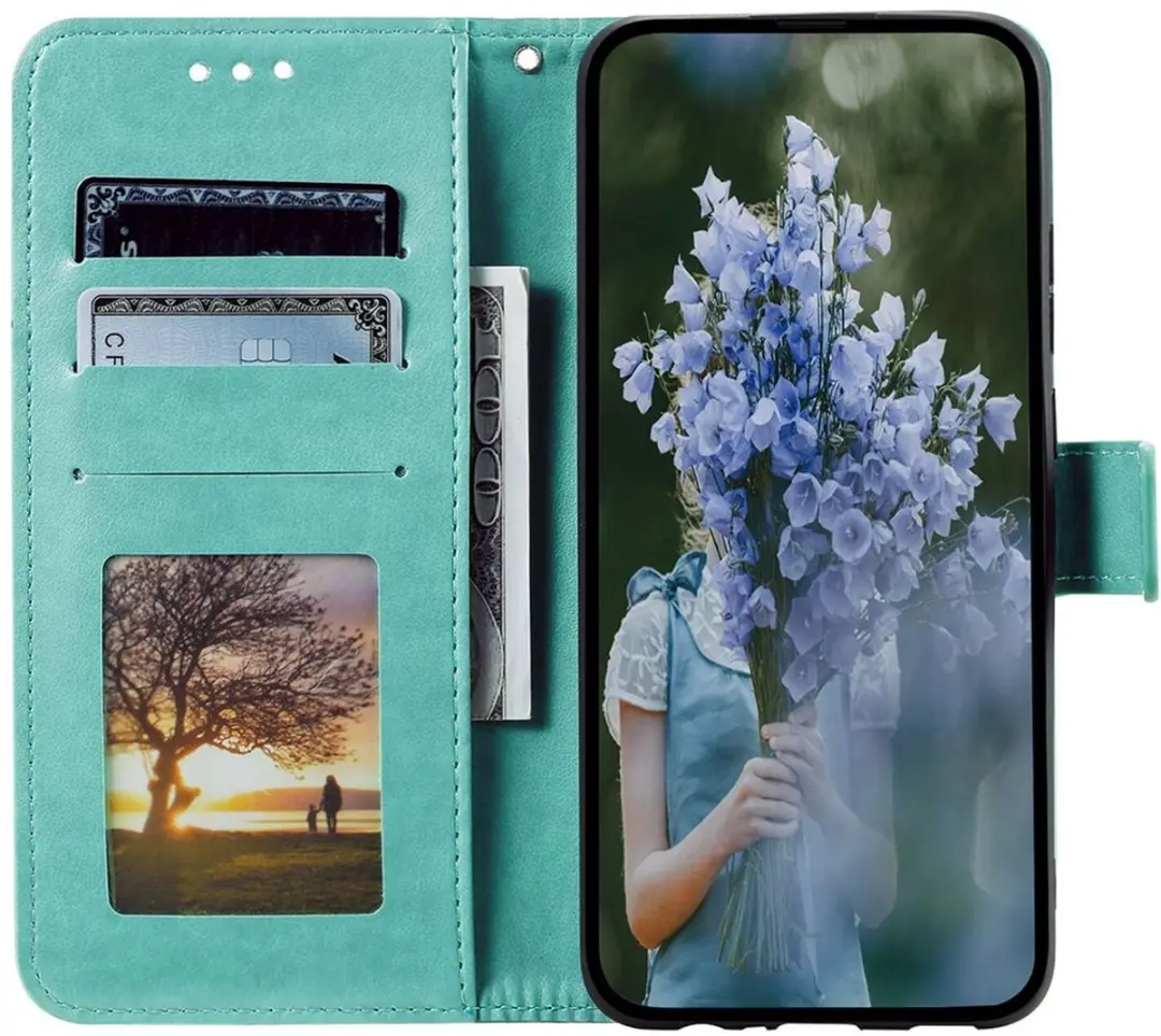 Selected Mandala Book Case Samsung Galaxy A56 - Hoesje Groen - 3 Pasjes