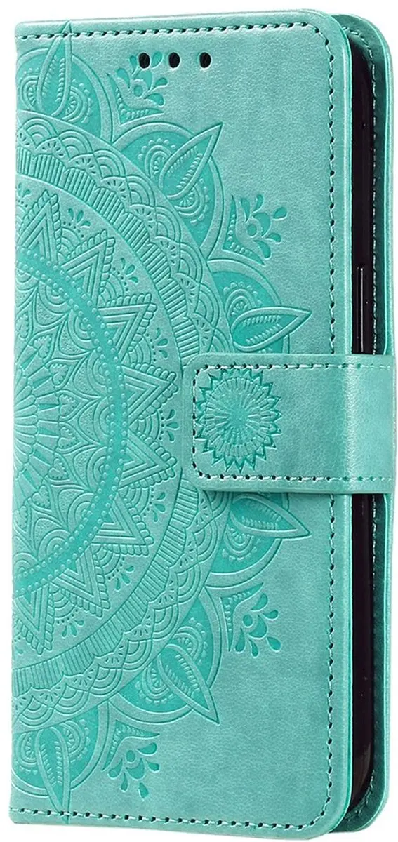 Selected Mandala Book Case Samsung Galaxy A56 - Hoesje Groen - 3 Pasjes