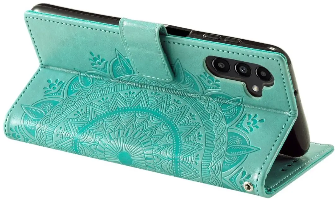 Selected Mandala Book Case Samsung Galaxy A56 - Hoesje Groen - 3 Pasjes