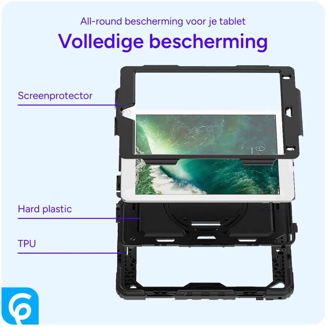 Selected by GSMpunt.nl iPad 9.7 Hoes met Screenprotector - Zwart