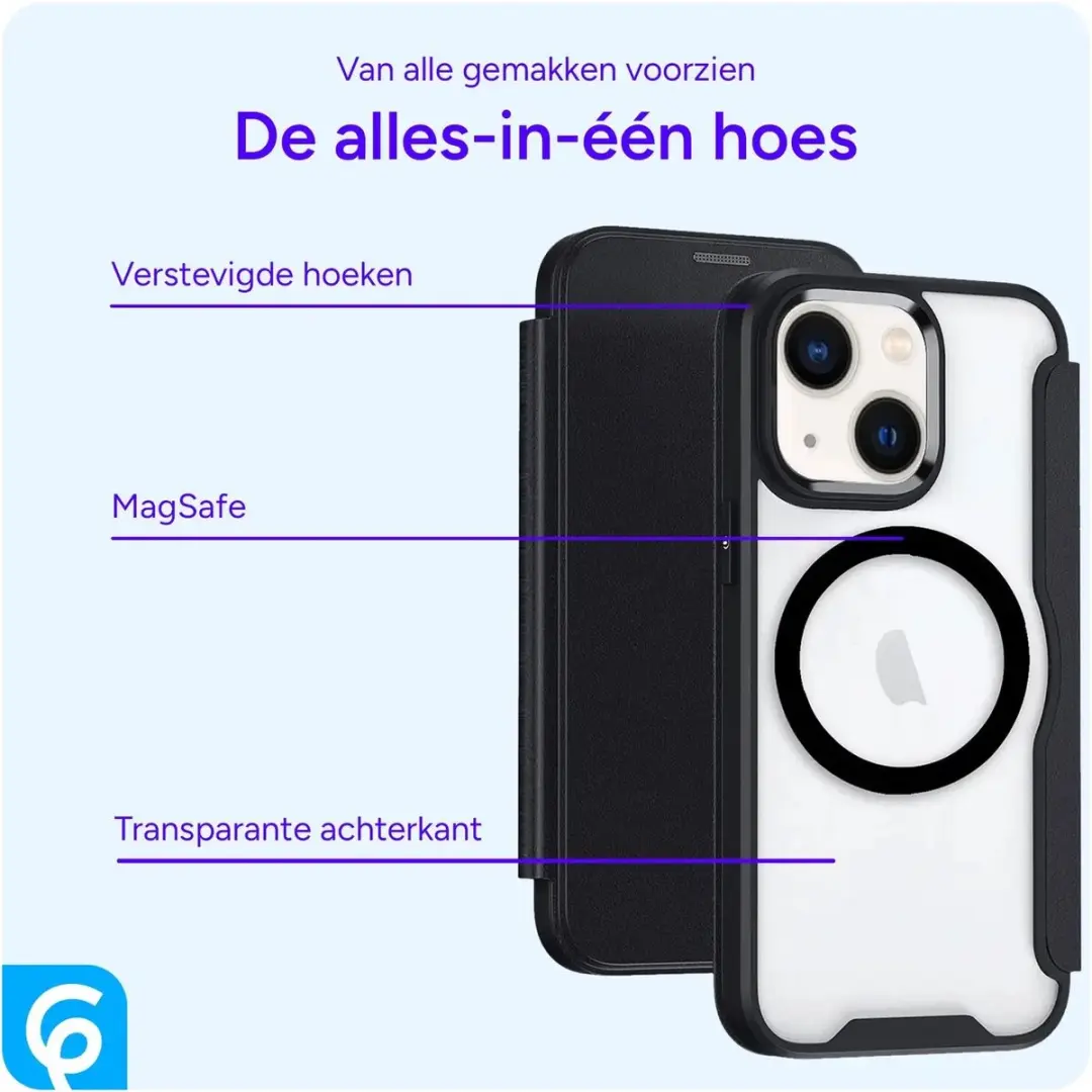 Selected Portemonnee Hoesje iPhone 13/14 - MagSafe - Zwart