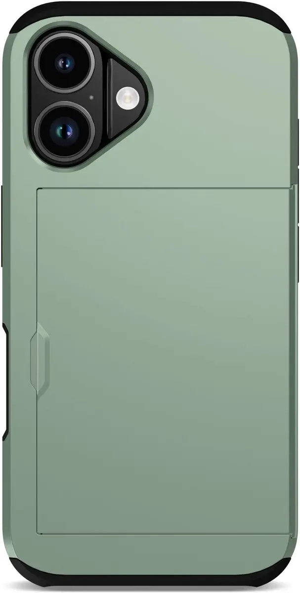 Selected Hoesje iPhone 17 Kaarthouder Groen - 2 Pasjes