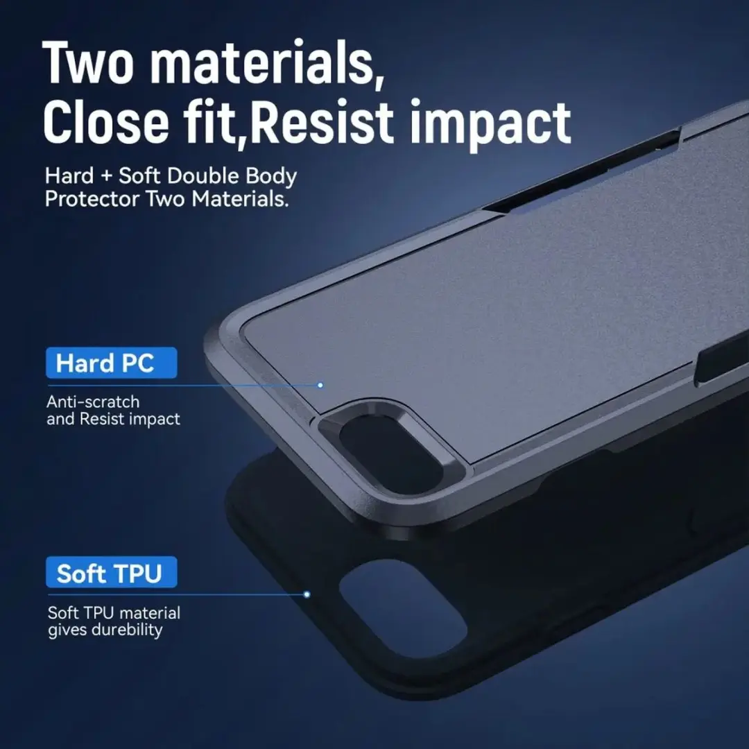 Selected Back Cover iPhone 16e/17e Rugged Hoesje - Blauw - afbeelding 6 van 6