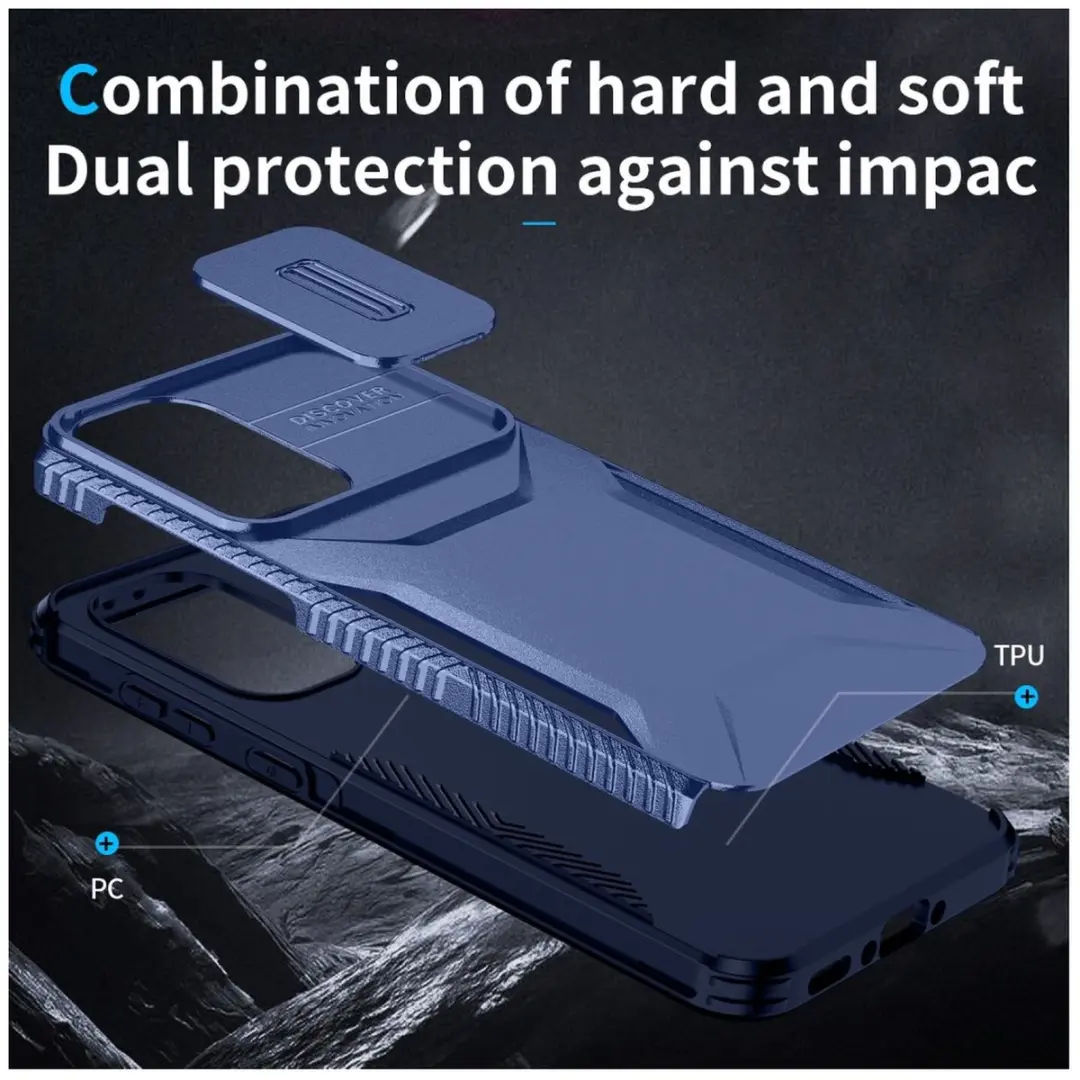 Selected Hoesje Samsung Galaxy A56/A36/A37 Camera Slider Blauw