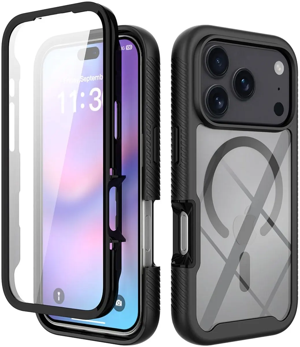 Selected iPhone 17 Pro Hoesje met Screenprotector - MagSafe - Zwart