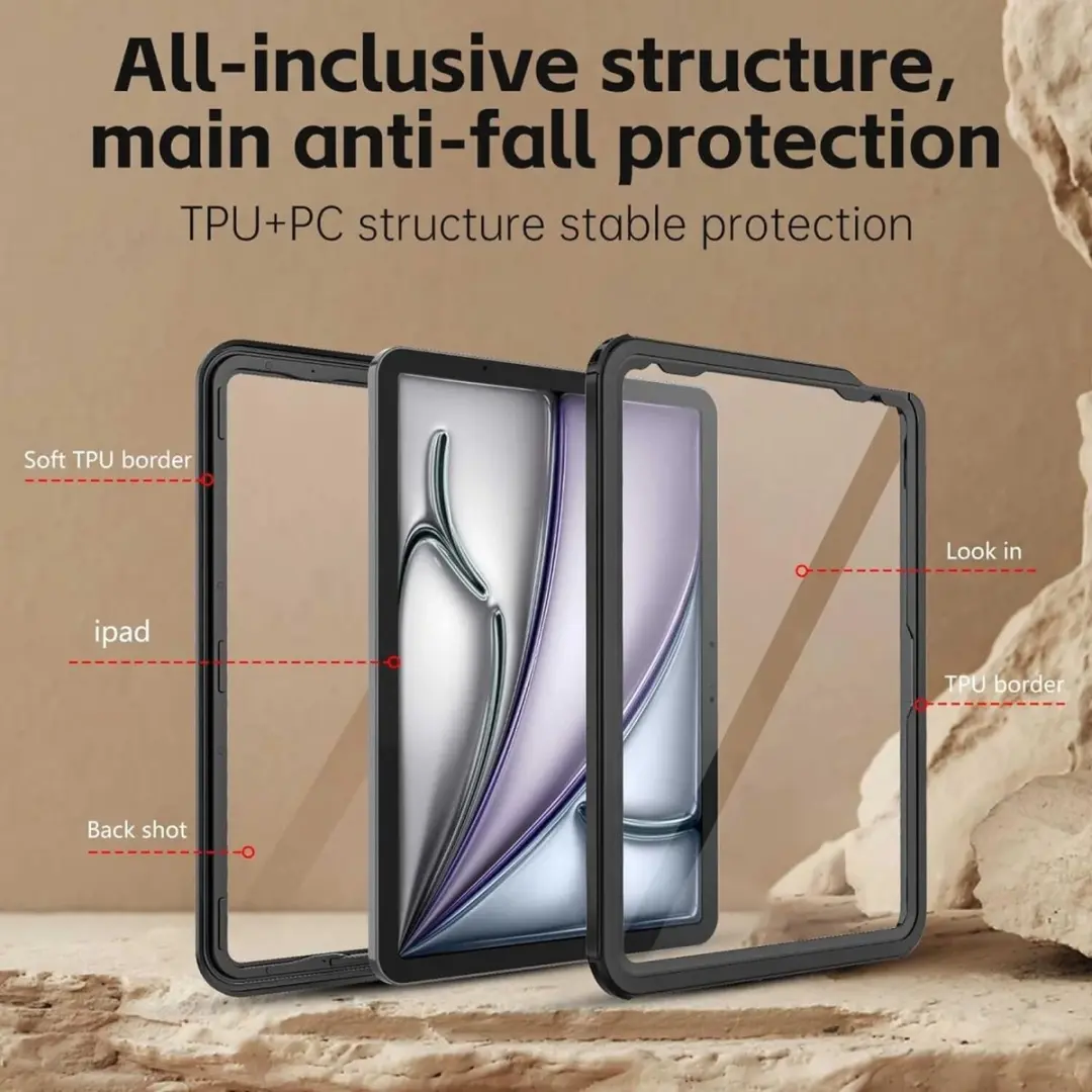 Selected Full Protect Cover IP68 Hoes Apple iPad Air 11 2024 - Zwart