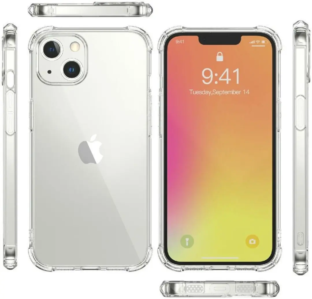 Selected iPhone 13 Hoesje Transparant + Red - Schokbestendig