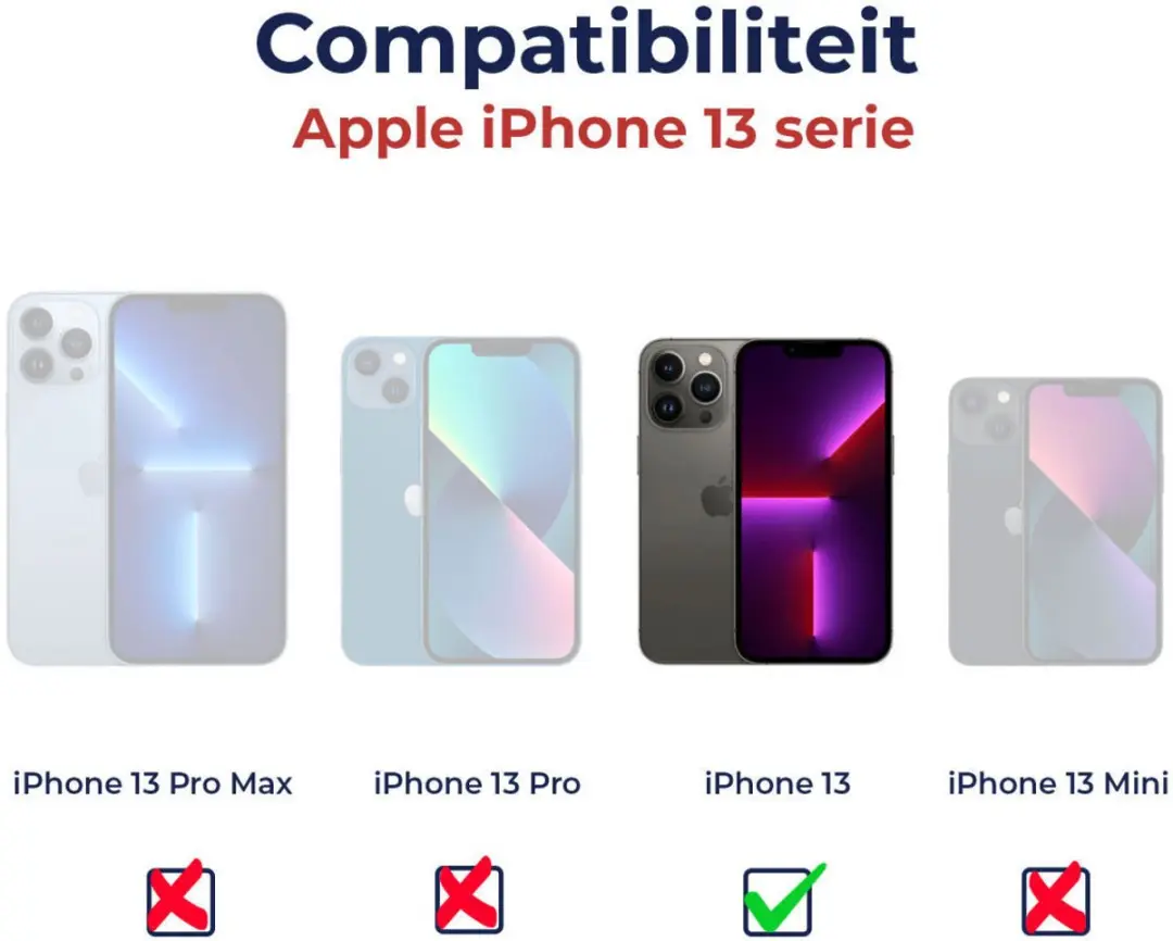 Selected iPhone 13 Hoesje Transparant + Red - Schokbestendig