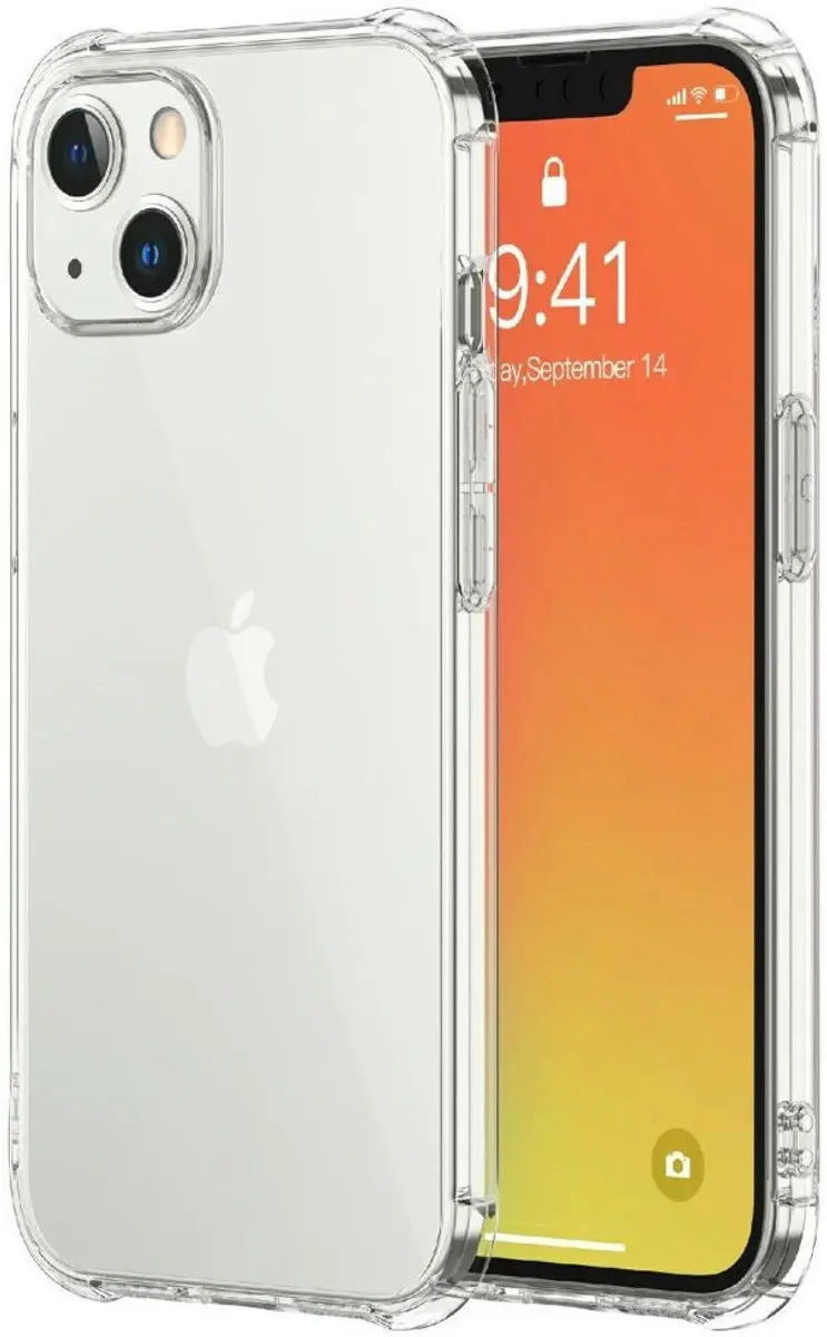 Selected iPhone 13 Hoesje Transparant + Red - Schokbestendig