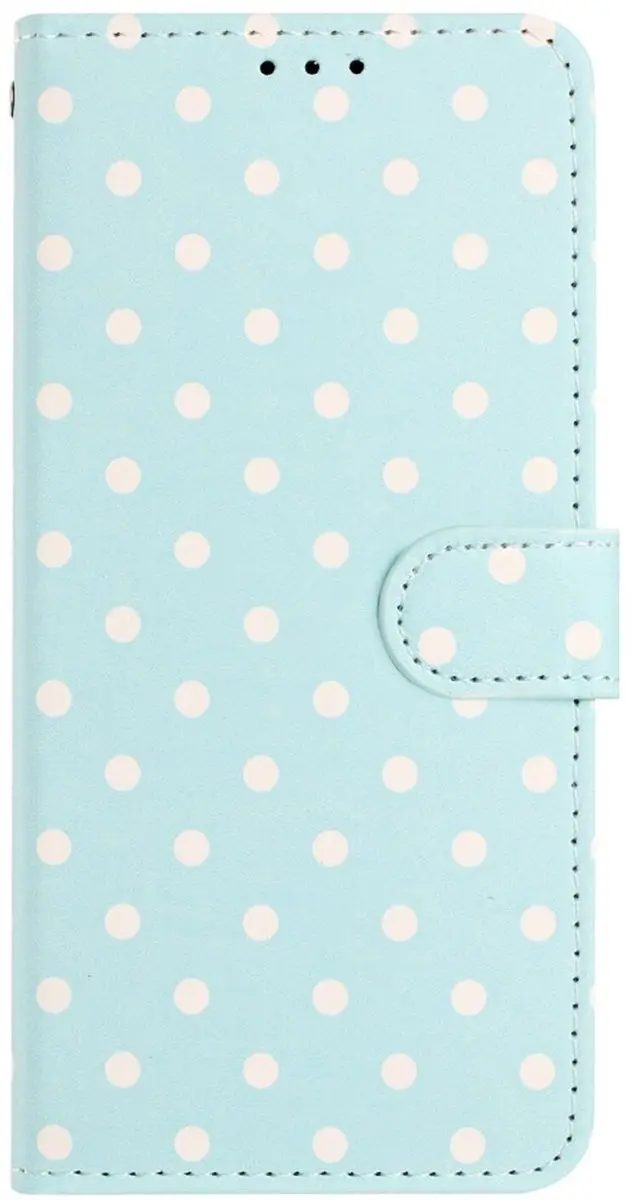 Selected Hoesje Samsung Galaxy S25 FE Polka Dot Wallet Book - Blauw
