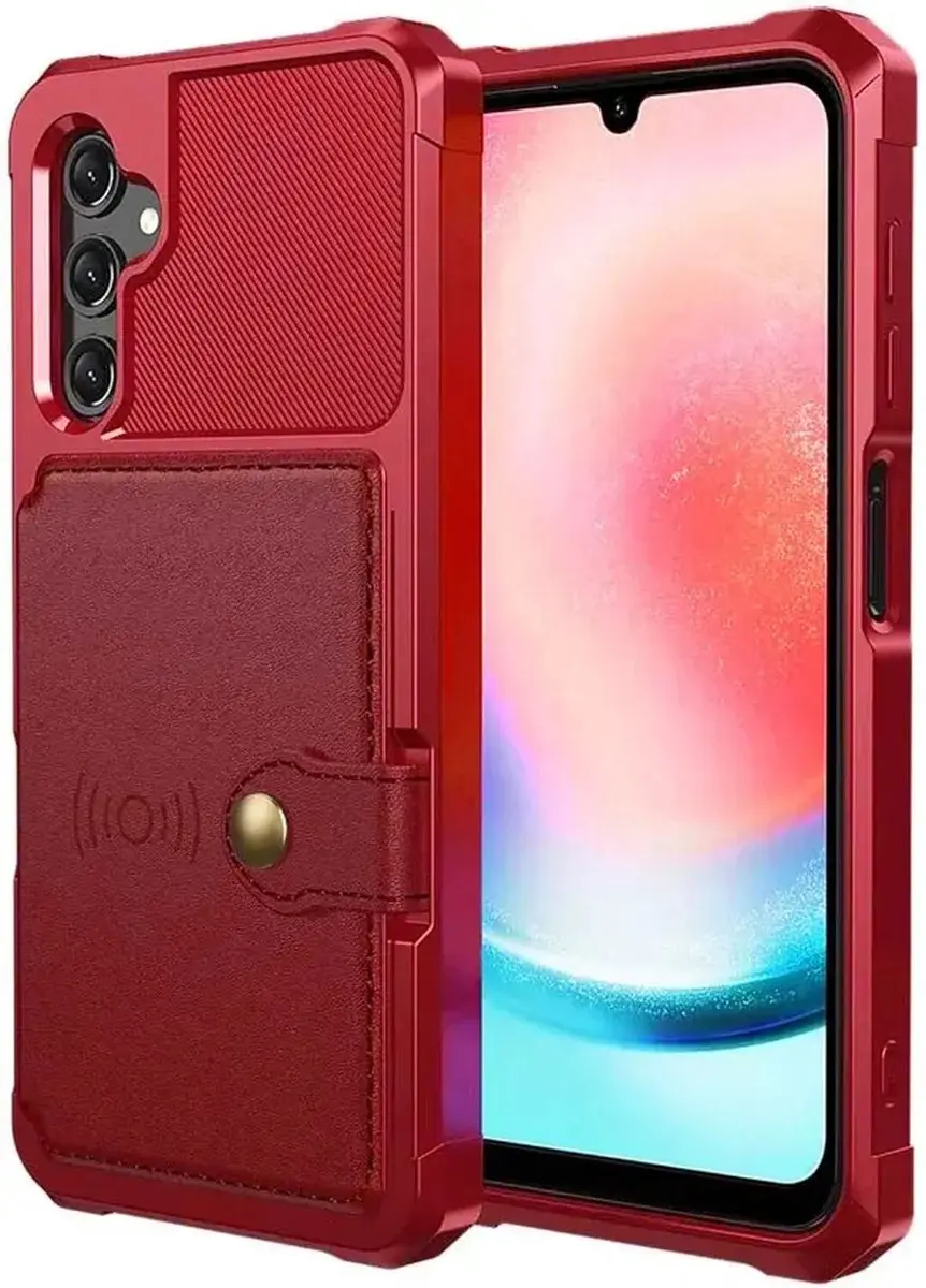 Selected Portemonnee Hoesje Samsung Galaxy A25 - 4 Pasjes Rood