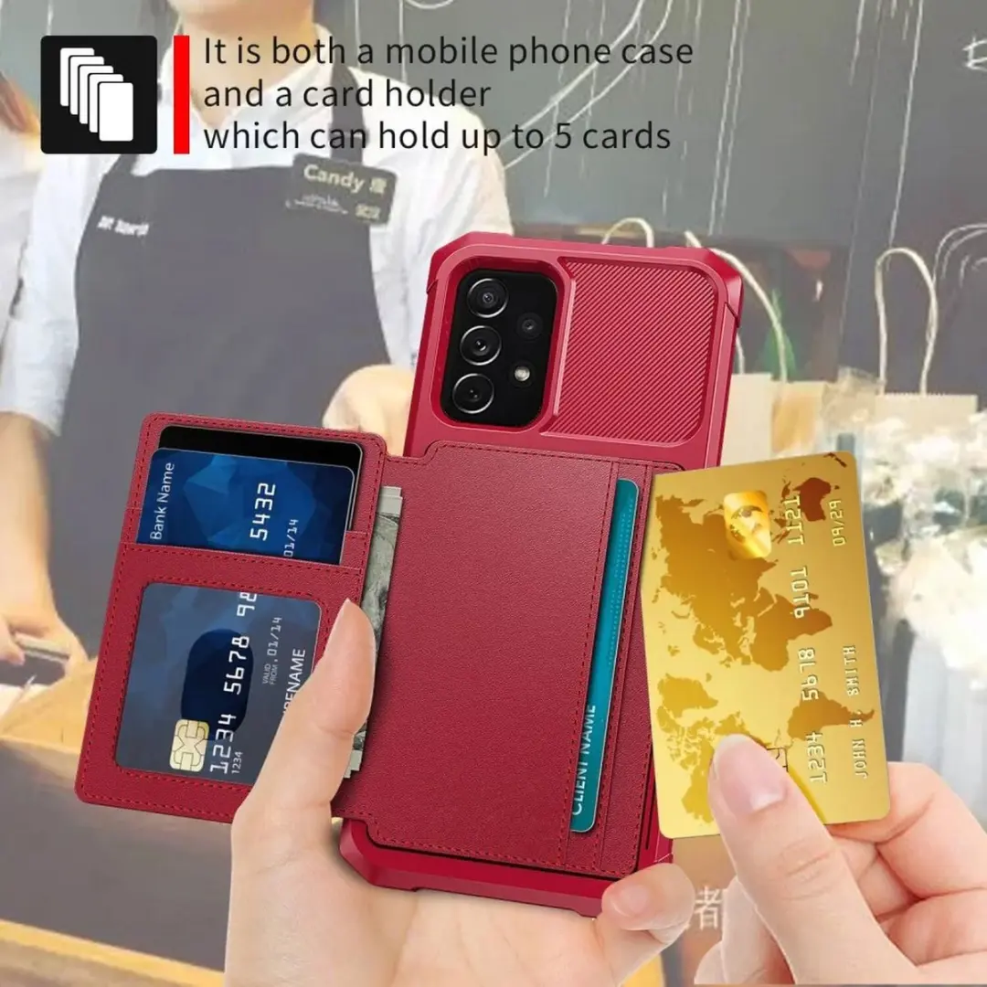 Selected Portemonnee Hoesje Samsung Galaxy A53 - Rood - 4 Pasjes - afbeelding 6 van 6