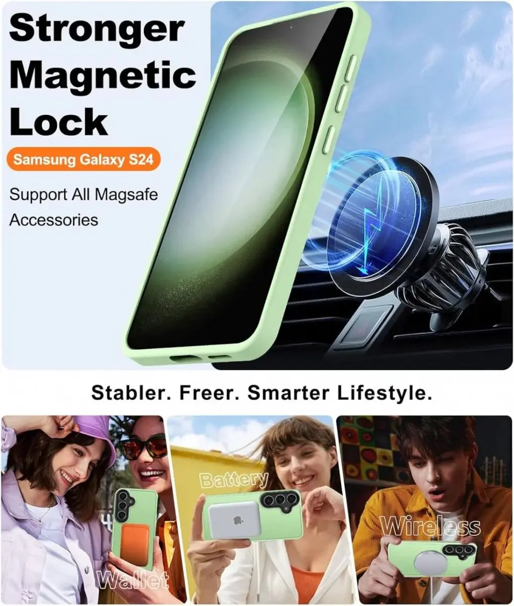 Selected Hoesje Samsung Galaxy S24 Plus MagSafe - Matte Groen