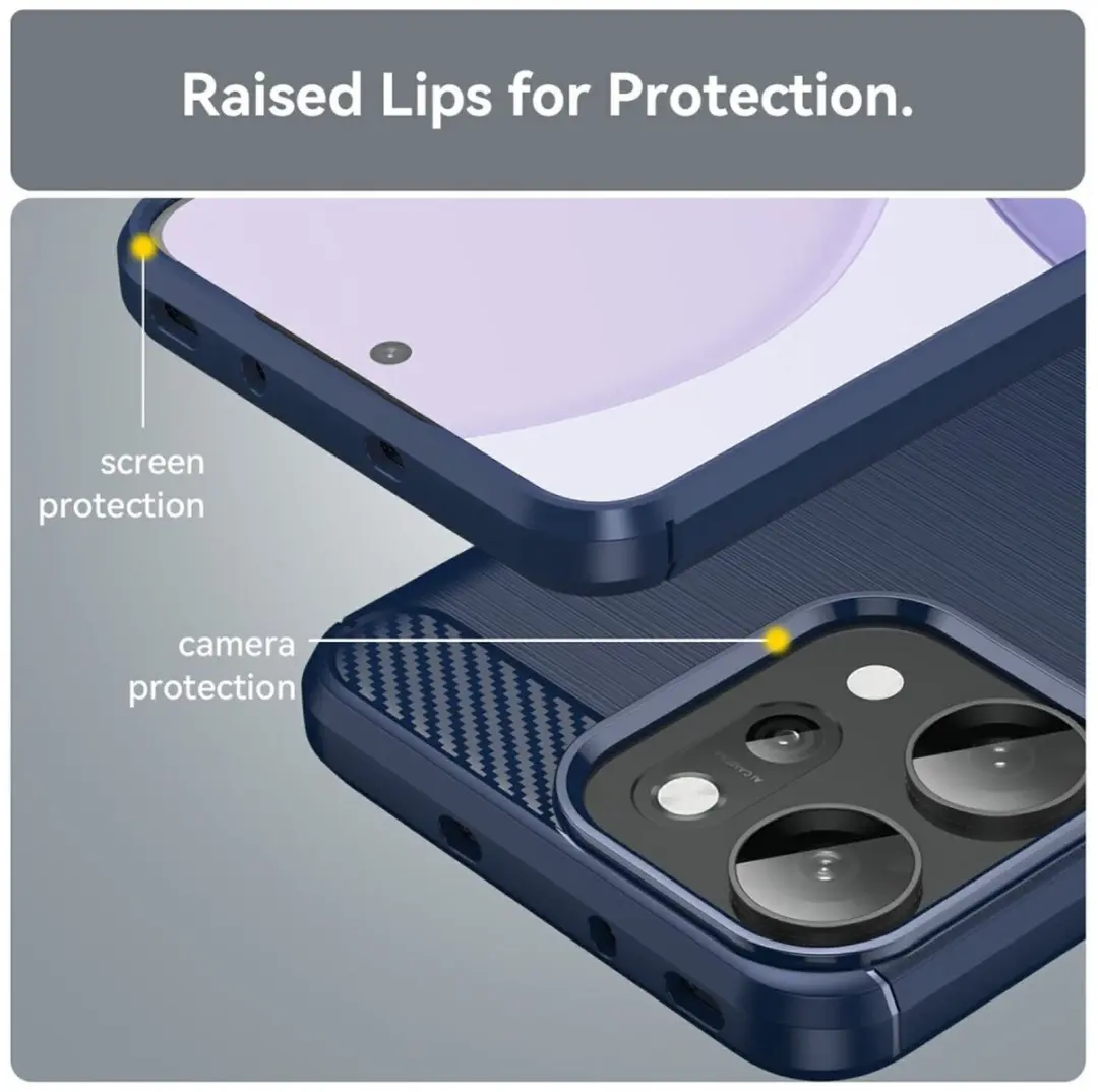 Selected Geborsteld TPU Hoesje Oppo Reno 14 Pro - Blauw