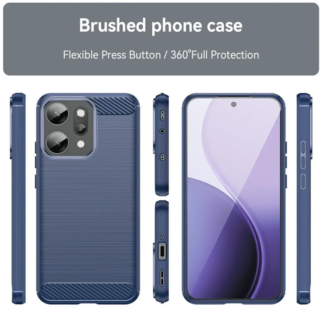 Selected Geborsteld TPU Hoesje Oppo Reno 14 Pro - Blauw