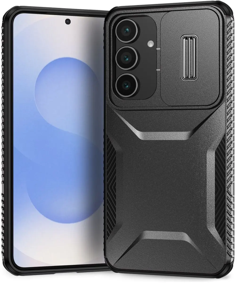 Selected Hoesje Samsung Galaxy S25 FE Back Cover Camera Slider - Zwart