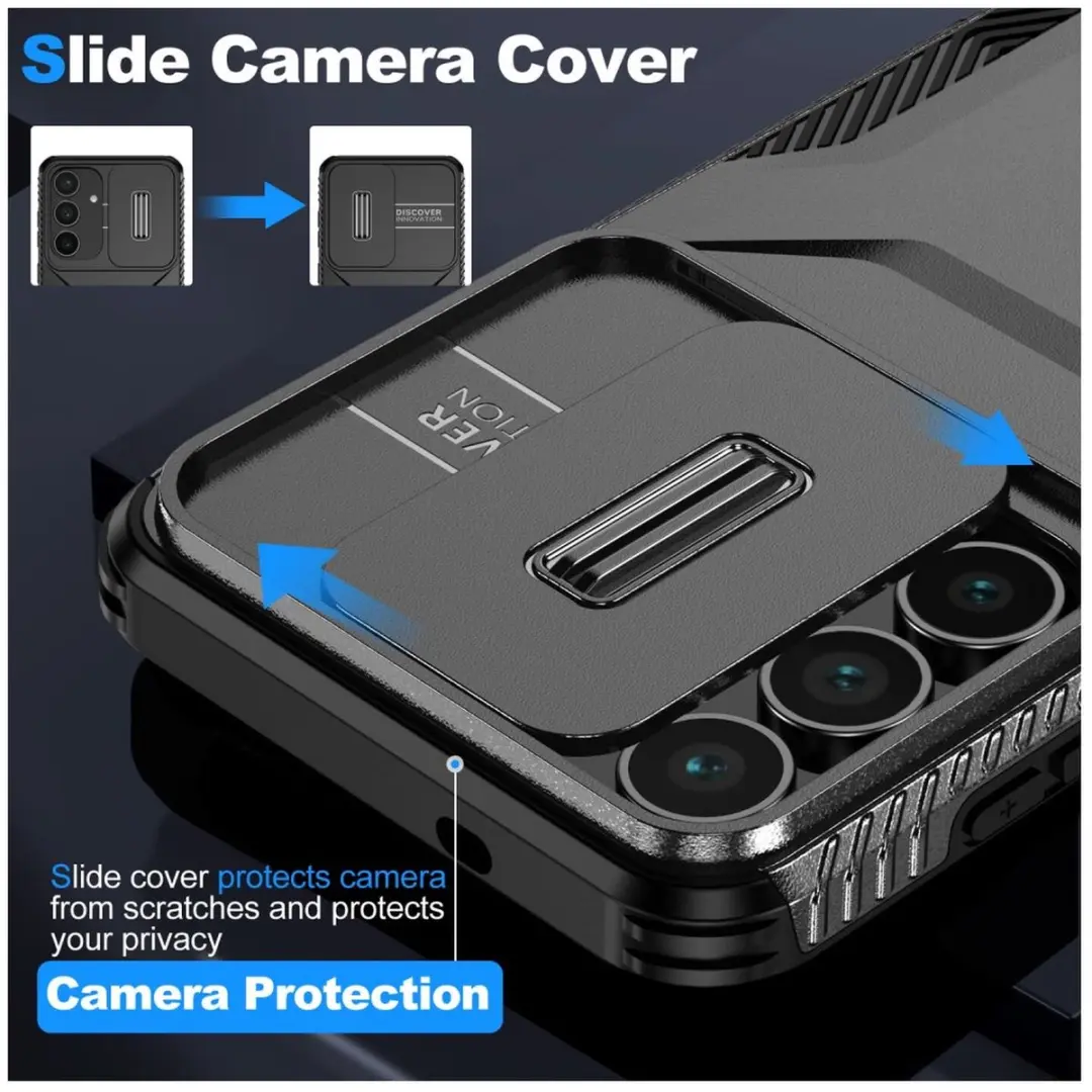 Selected Hoesje Samsung Galaxy S25 FE Back Cover Camera Slider - Zwart