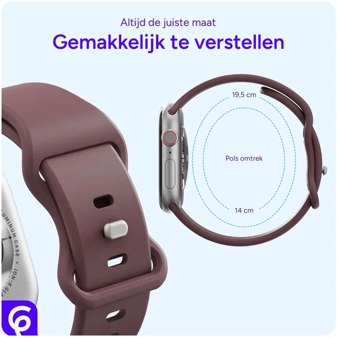 Selected SBG Siliconen Bandje Apple Watch - 42/44/45/46/49mm - Smoky Purple