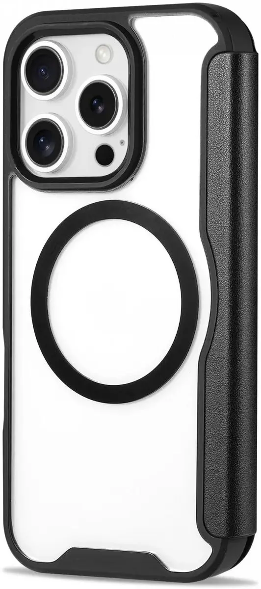 Selected Portemonnee Hoesje iPhone 16 Pro Max - MagSafe - 1 Pasje - Zwart/Transparant - afbeelding 6 van 6