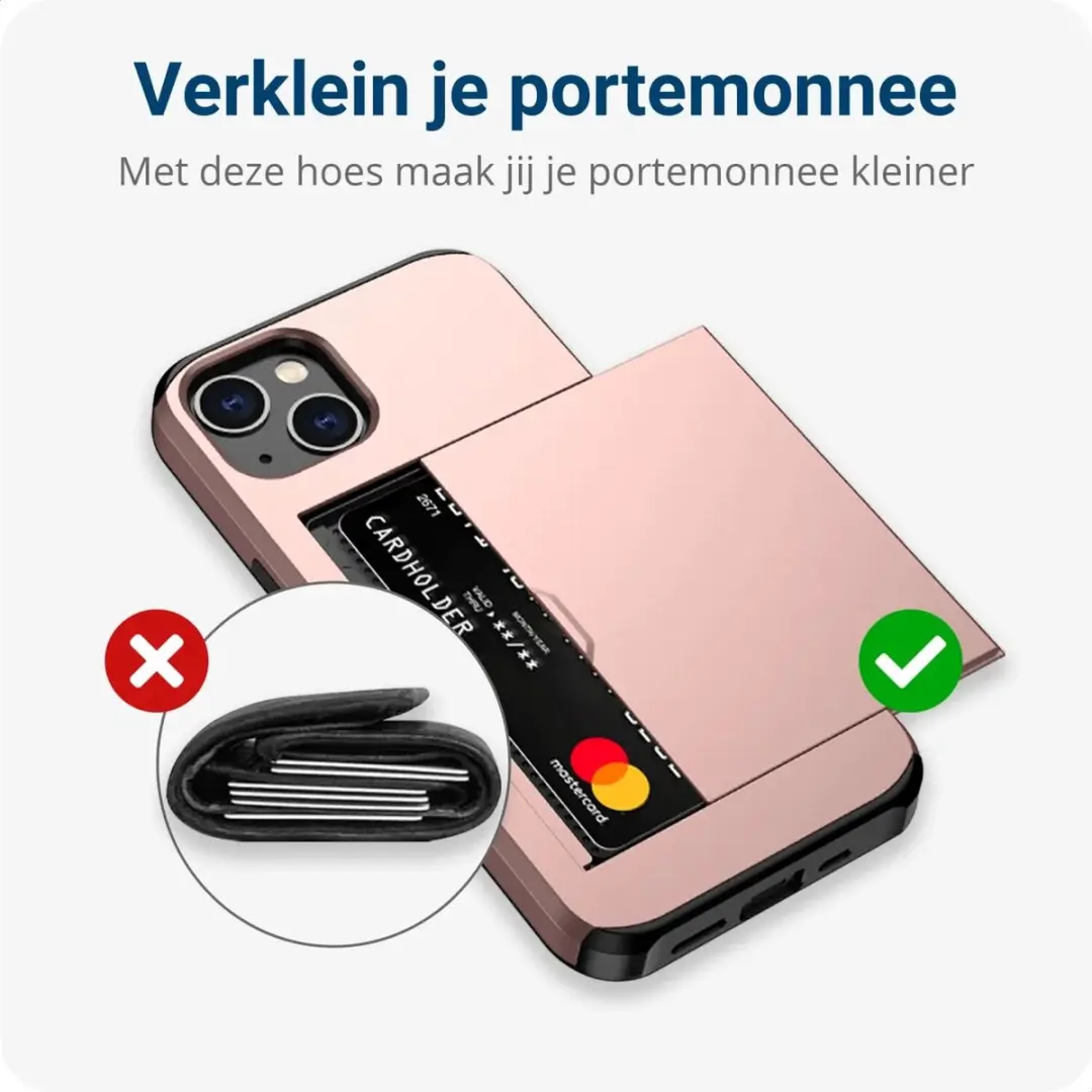 Selected by GSMpunt.nl iPhone 15 Hoesje met Kaarthouder - Roze