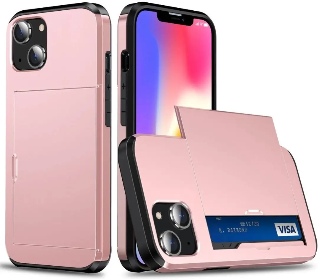 Selected by GSMpunt.nl iPhone 15 Hoesje met Kaarthouder - Roze
