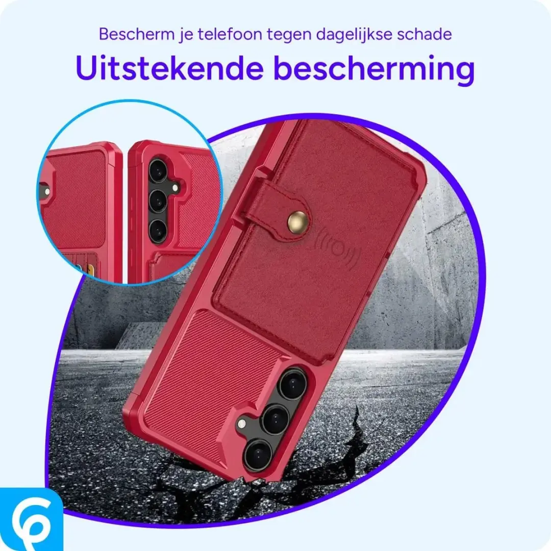 Selected Portemonnee Hoesje Samsung Galaxy S25 Plus - Rood - 4 Pasjes